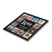 カスタムフォトコラージュパーソナライズされたブラック タイル (側面)