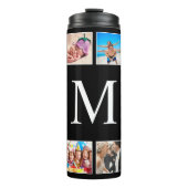 カスタムフォトコラージュパーソナライズされたブラック タンブラー (正面)