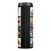 カスタムフォトコラージュパーソナライズされたブラック タンブラー (裏面)