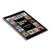 カスタムフォトコラージュパーソナライズされたブラック ノートブック (右側)