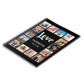 カスタムフォトコラージュパーソナライズされたブラック ノートブック (左側)