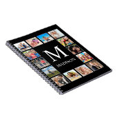 カスタムフォトコラージュパーソナライズされたブラック ノートブック (右側)