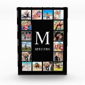 カスタムフォトコラージュパーソナライズされたブラック フォトブロック (正面)