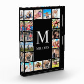 カスタムフォトコラージュパーソナライズされたブラック フォトブロック (左)