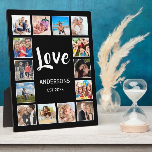 カスタムフォトコラージュパーソナライズされたブラック フォトプラーク (側面)