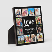 カスタムフォトコラージュパーソナライズされたブラック フォトプラーク (正面)