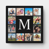 カスタムフォトコラージュパーソナライズされたブラック フォトプラーク (正面)