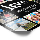 カスタムフォトコラージュパーソナライズされたブラック フォトプリント            (角)