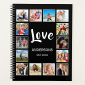 カスタムフォトコラージュパーソナライズされたブラック プランナー手帳 (正面)