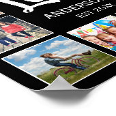 カスタムフォトコラージュパーソナライズされたブラック ポスター (角)