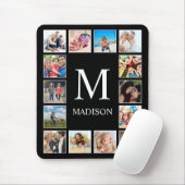 カスタムフォトコラージュパーソナライズされたブラック マウスパッド (マウス)