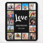 カスタムフォトコラージュパーソナライズされたブラック マウスパッド (正面)