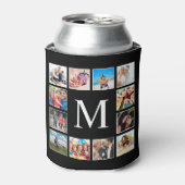 カスタムフォトコラージュパーソナライズされたブラック 缶クーラー (缶正面)