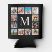 カスタムフォトコラージュパーソナライズされたブラック 缶クーラー (正面)