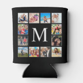 カスタムフォトコラージュパーソナライズされたブラック 缶クーラー (裏面)