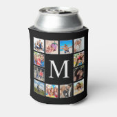 カスタムフォトコラージュパーソナライズされたブラック 缶クーラー (缶裏面)