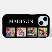 カスタムフォトコラージュパーソナライズされたブラック Case-Mate iPhoneケース (裏面 (横))