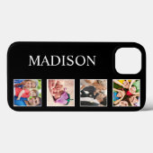 カスタムフォトコラージュパーソナライズされたブラック Case-Mate iPhoneケース (裏面 (横))
