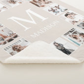 カスタムフォトコラージュパーソナライズされたベージュ シェルパブランケット (3/4)