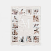 カスタムフォトコラージュパーソナライズされたベージュ フリースブランケット (正面)