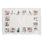 カスタムフォトコラージュパーソナライズされたベージュ 枕カバー (正面)