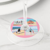 カスタムフォトコラージュパーソナライズされたワイングラスラベル ワイングラスタグ (クローズアップ)