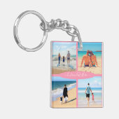 カスタムフォトコラージュファミリーラブパーソナライズされた文字 キーホルダー (正面左)