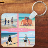 カスタムフォトコラージュファミリーラブパーソナライズされた文字 キーホルダー (裏面)