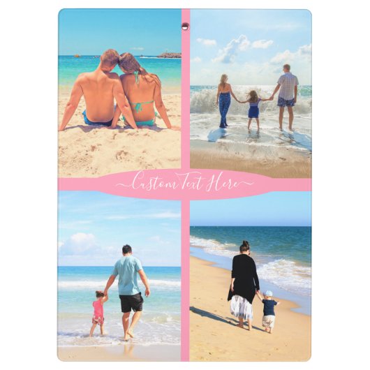 カスタムフォトコラージュファミリーラブパーソナライズされた文字 クリップボード (裏面)