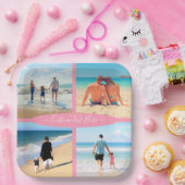 カスタムフォトコラージュファミリーラブパーソナライズされた文字 ペーパープレート (パーティー)