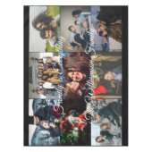 カスタムフォトコラージュファミリー名9家族写真 テーブルクロス (正面)