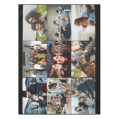 カスタムフォトコラージュファミリー名9家族写真  テーブルクロス (正面)