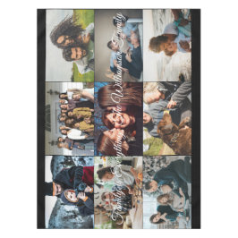 カスタムフォトコラージュファミリー名9家族写真  テーブルクロス