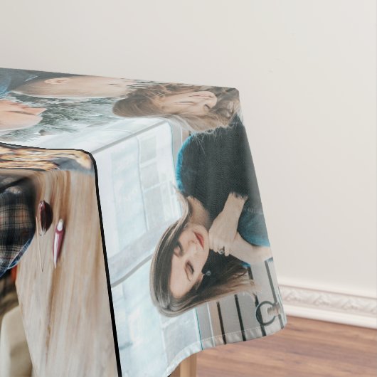 カスタムフォトコラージュファミリー名9家族写真  テーブルクロス (インサイチュ)