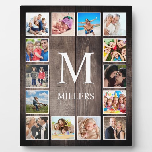 カスタムフォトコラージュファ素朴ームハウスファミリー フォトプラーク (正面)