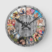 カスタムフォトコラージュファ素朴ームハウス ラウンド壁時計 (正面)