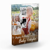 カスタムフォトコラージュベビー誕生日名 フォトブロック (左)