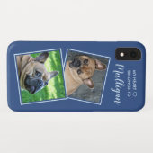 カスタムフォトコラージュペットドッグ猫カワイト引用文写真 Case-Mate iPhoneケース (裏面(横))