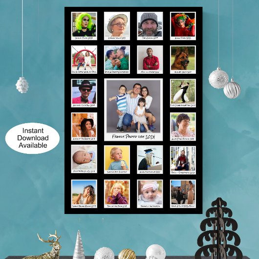 カスタムフォトコラージュレトロインスタントプリントとメモ ポスター