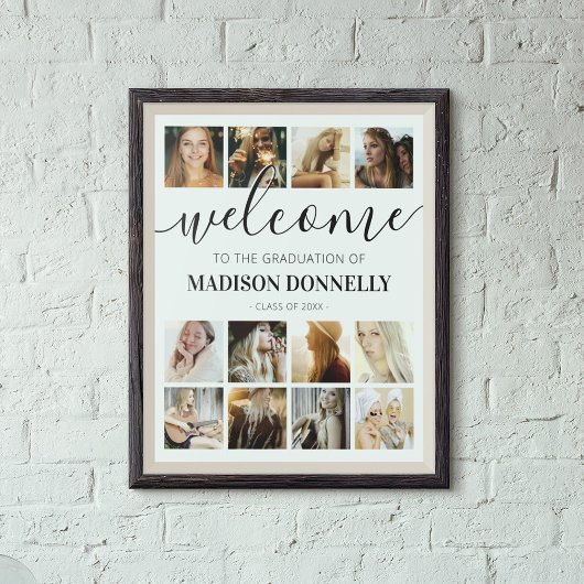 カスタムフォトコラージュ卒業生へようこそ ポスター