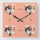 カスタムフォトコラージュ壁時計 スクエア壁時計 (正面)