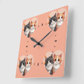 カスタムフォトコラージュ壁時計 スクエア壁時計 (傾斜)