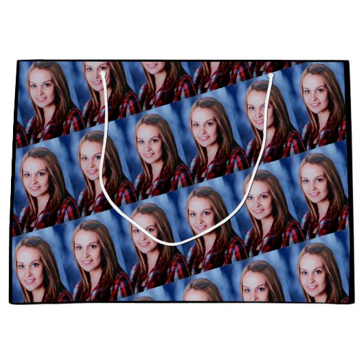 カスタムフォトコラージュ大パーソナライズされた抱き枕 ラージペーパーバッグ (正面)