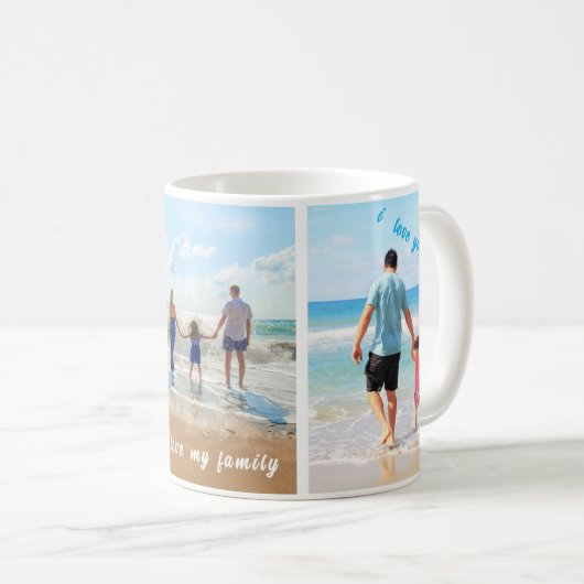 カスタムフォトコラージュ文字コーヒーマグあなたの家族 コーヒーマグカップ (正面右)