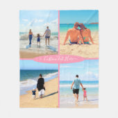 カスタムフォトコラージュ文字フリースブランケットメモリ フリースブランケット (正面)