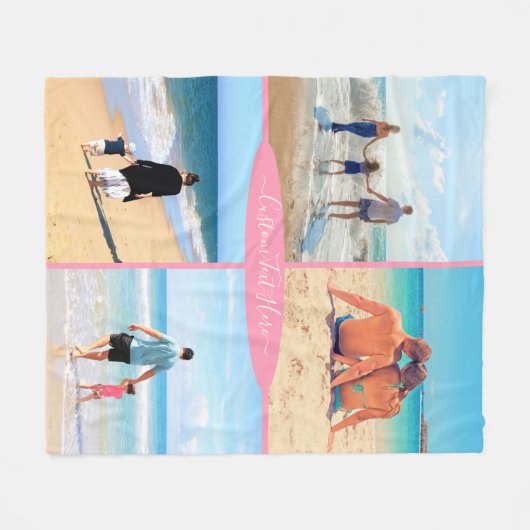 カスタムフォトコラージュ文字フリースブランケットメモリ フリースブランケット (正面(横))