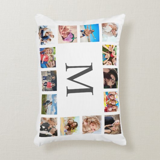カスタムフォトコラージュ白パーソナライズされた色 アクセントクッション (正面(垂直))