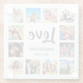 カスタムフォトコラージュ白パーソナライズされた色 ガラスコースター (裏面)