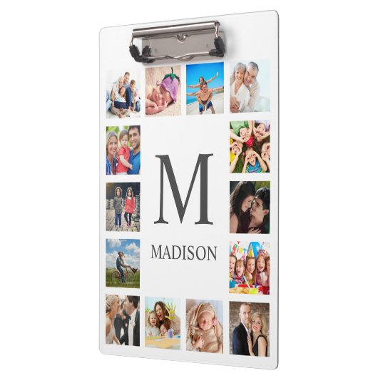 カスタムフォトコラージュ白パーソナライズされた色 クリップボード (左)