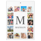 カスタムフォトコラージュ白パーソナライズされた色 クリップボード (裏面)